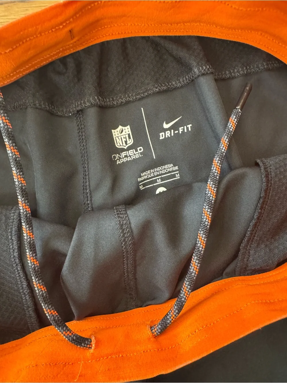 CINCINNATI BENGALS (NFL) NIKE Black and Orange Athletic DRI-FIT Shorts